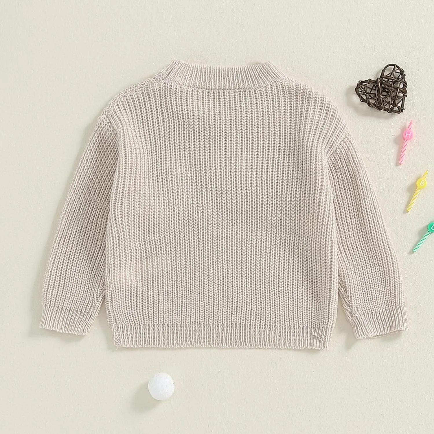 First Birthday Outfit Baby Girl Boy Cute Letter Embroidery Warm Long Sleeve Oversized Sweater Infant Knitwear