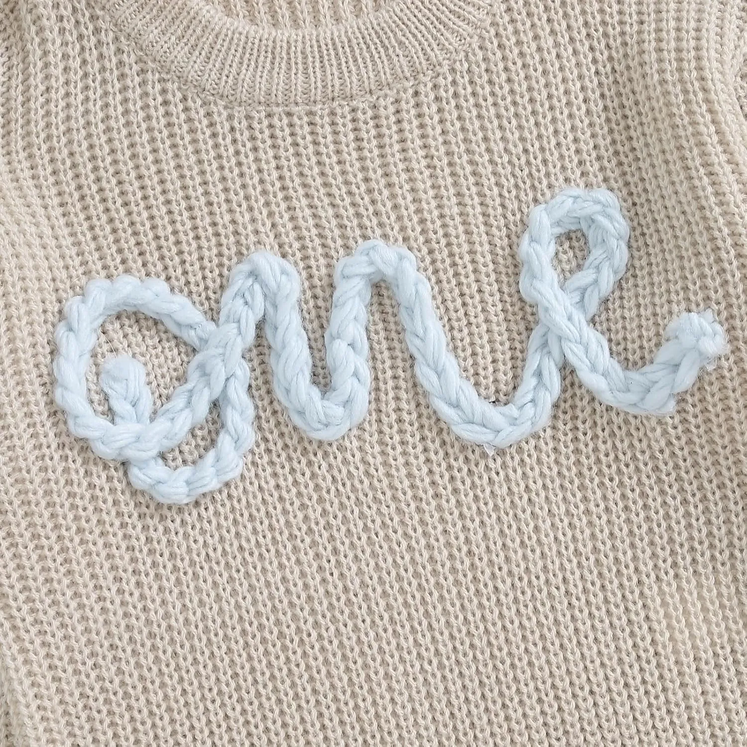 First Birthday Outfit Baby Girl Boy Cute Letter Embroidery Warm Long Sleeve Oversized Sweater Infant Knitwear