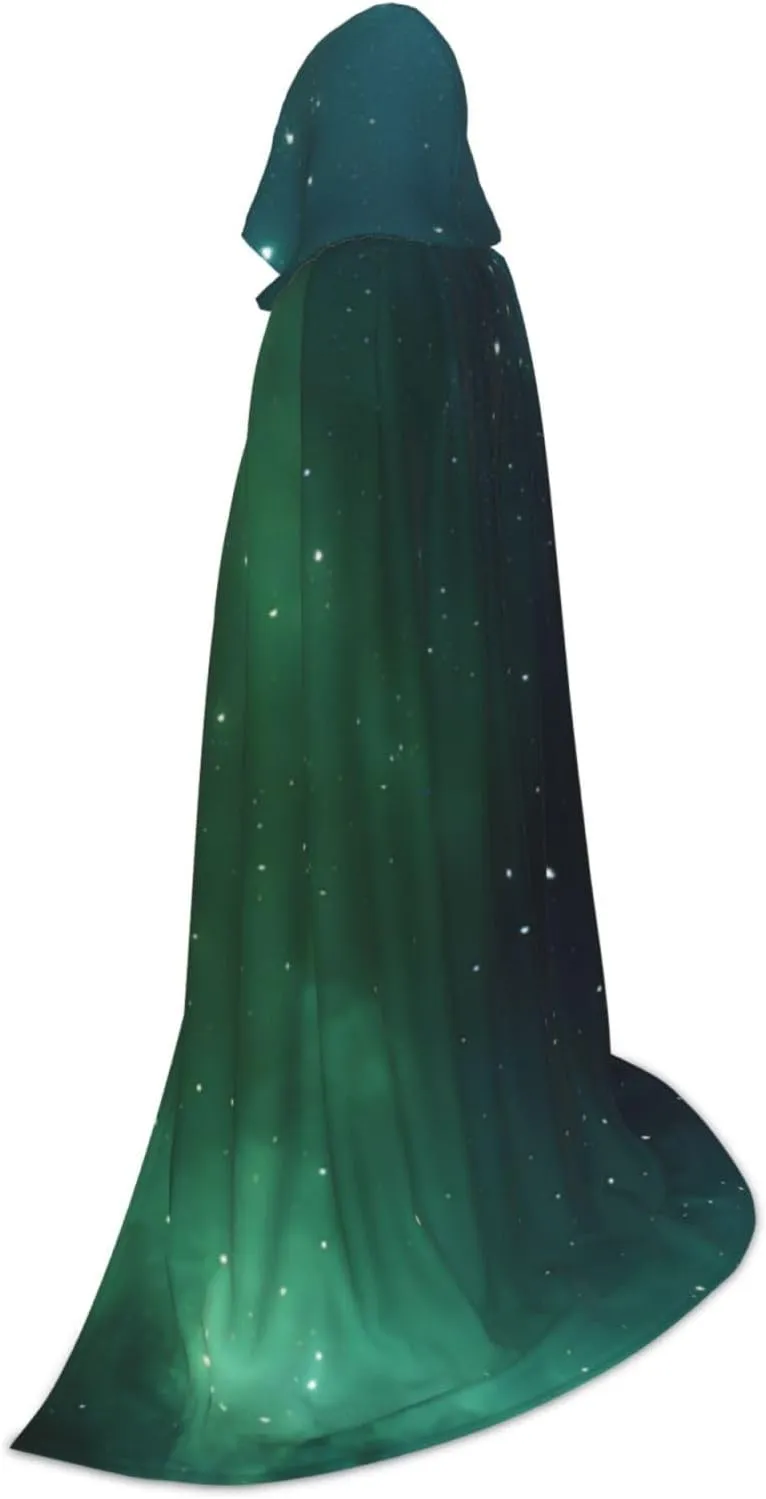 Galaxy Green Teenage Hooded Cloak - Oversized Hat, Comfortable And Durable