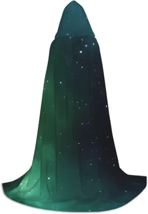Galaxy Green Teenage Hooded Cloak - Oversized Hat, Comfortable And Durable