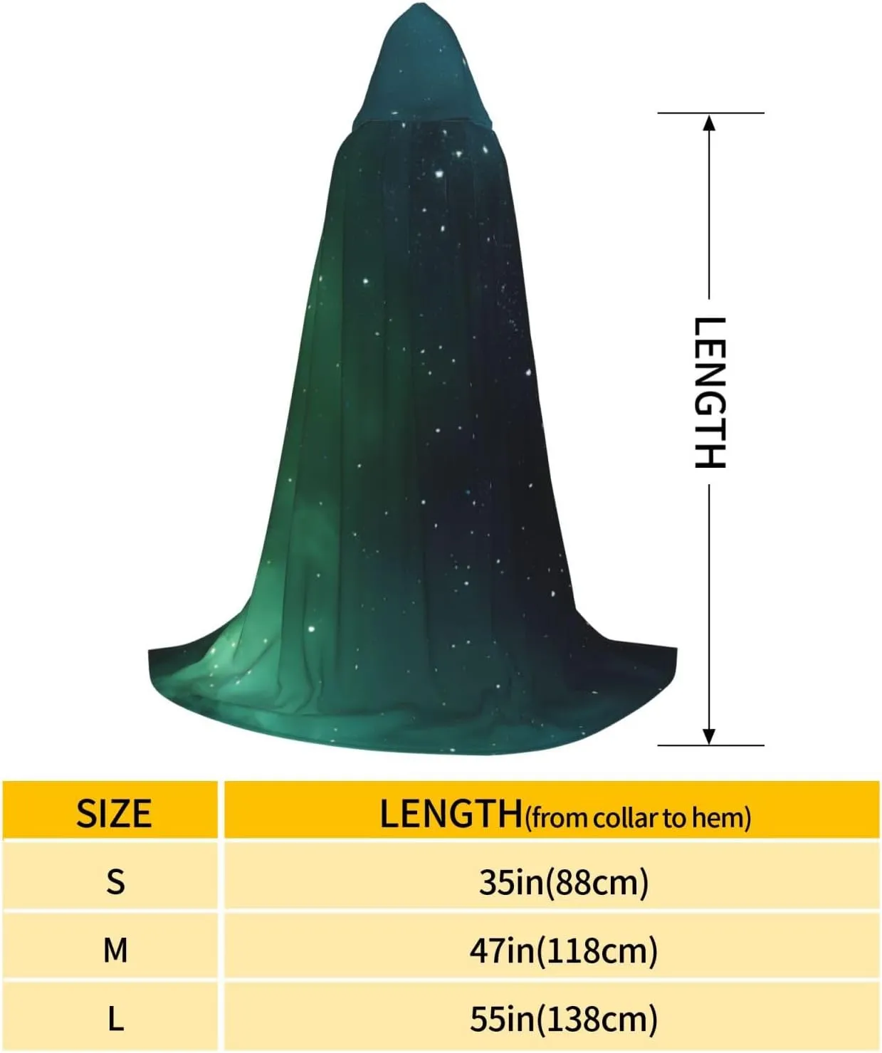 Galaxy Green Teenage Hooded Cloak - Oversized Hat, Comfortable And Durable