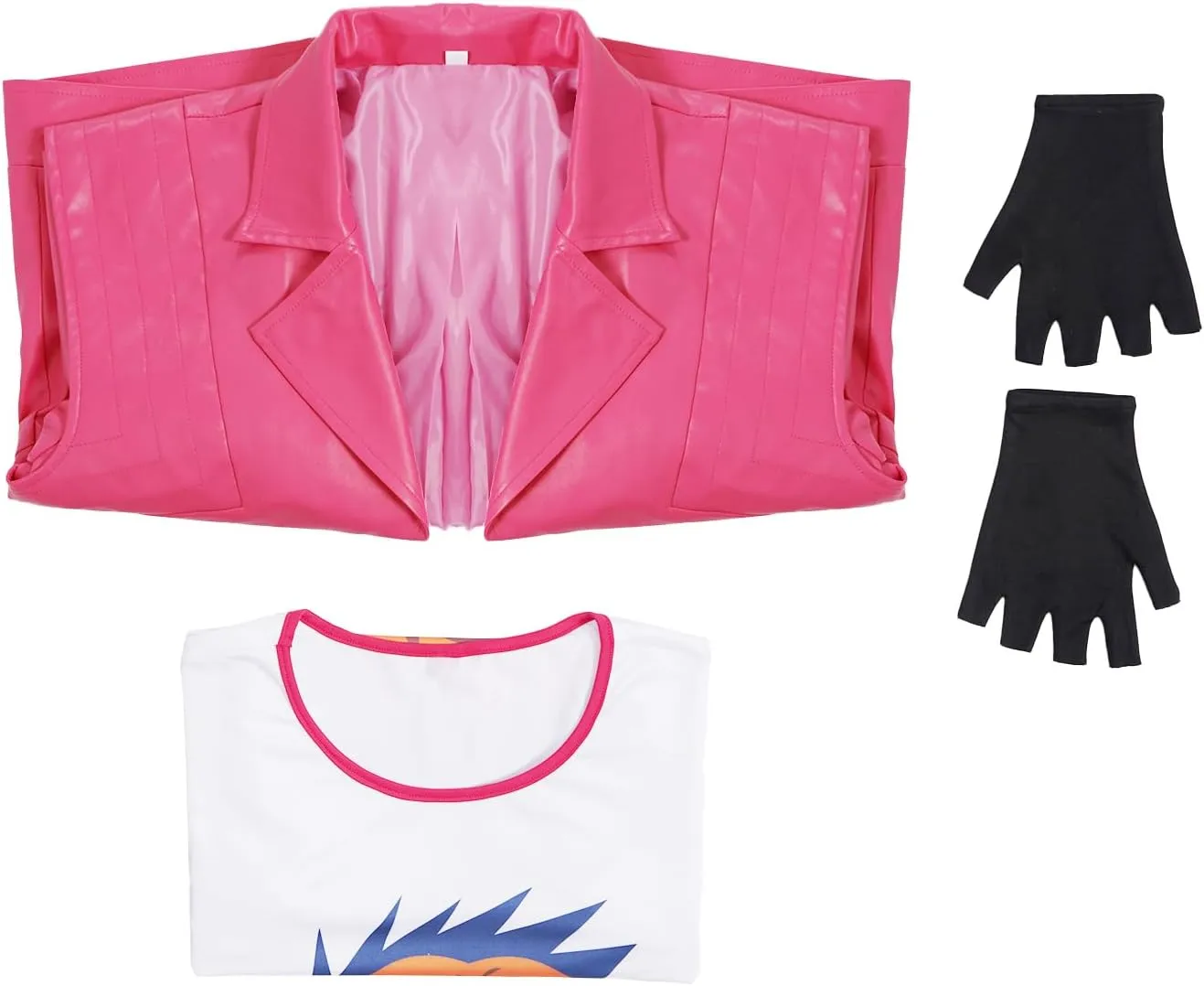 Garrett Costume Leather Pink Jacket Movie Blocky Gaming Cosplay for Men Halloween Suits