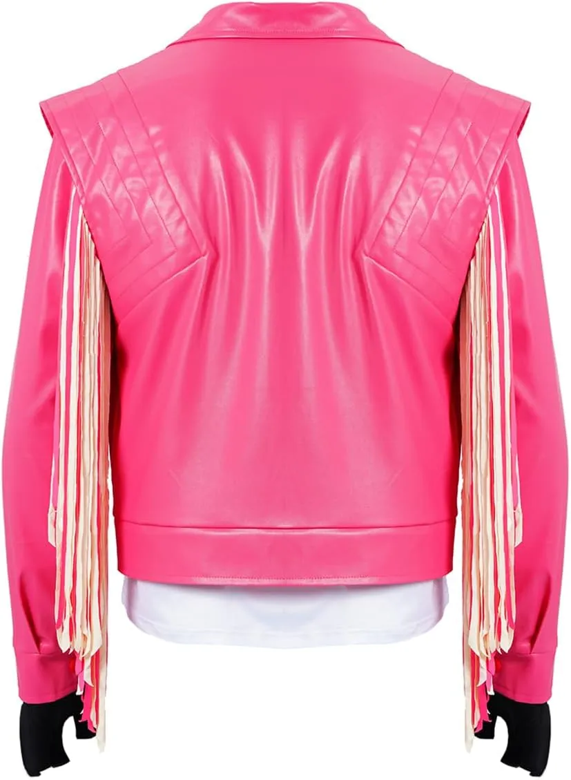 Garrett Costume Leather Pink Jacket Movie Blocky Gaming Cosplay for Men Halloween Suits