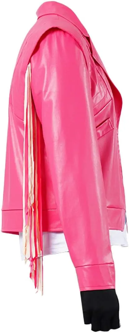 Garrett Costume Leather Pink Jacket Movie Blocky Gaming Cosplay for Men Halloween Suits