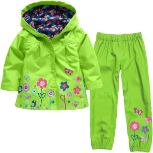 Girls Boys Kids Windbreaker Jacket Raincoat Trench Coat Hoodies Suit Rain Dungarees for Unisex