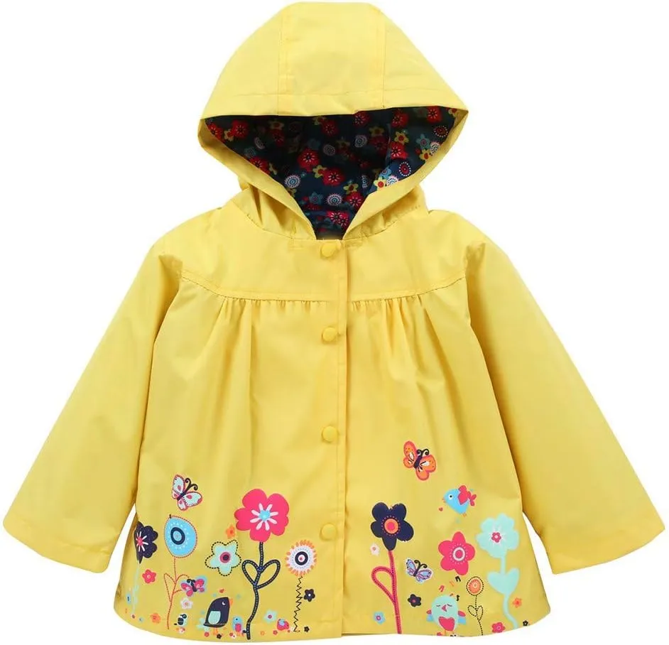 Girls Boys Kids Windbreaker Jacket Raincoat Trench Coat Hoodies Suit Rain Dungarees for Unisex