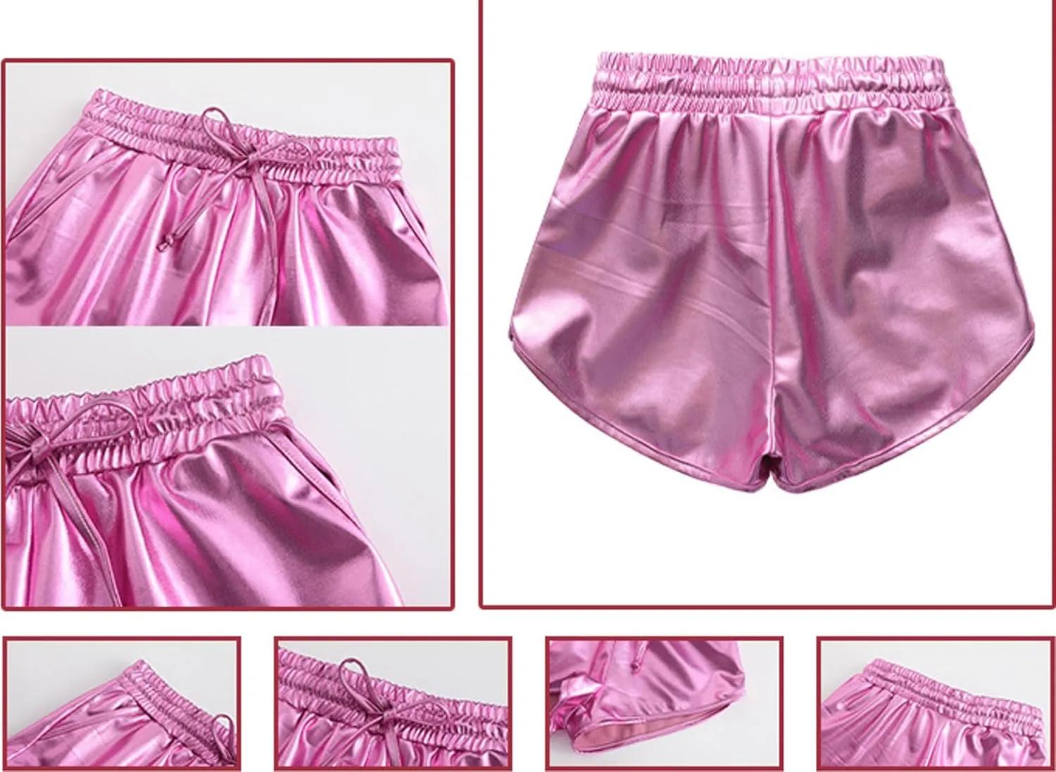 Girls' Metallic Shorts Shiny Hotpants Colourful Sparkly Dance Shorts for 4-13 Years