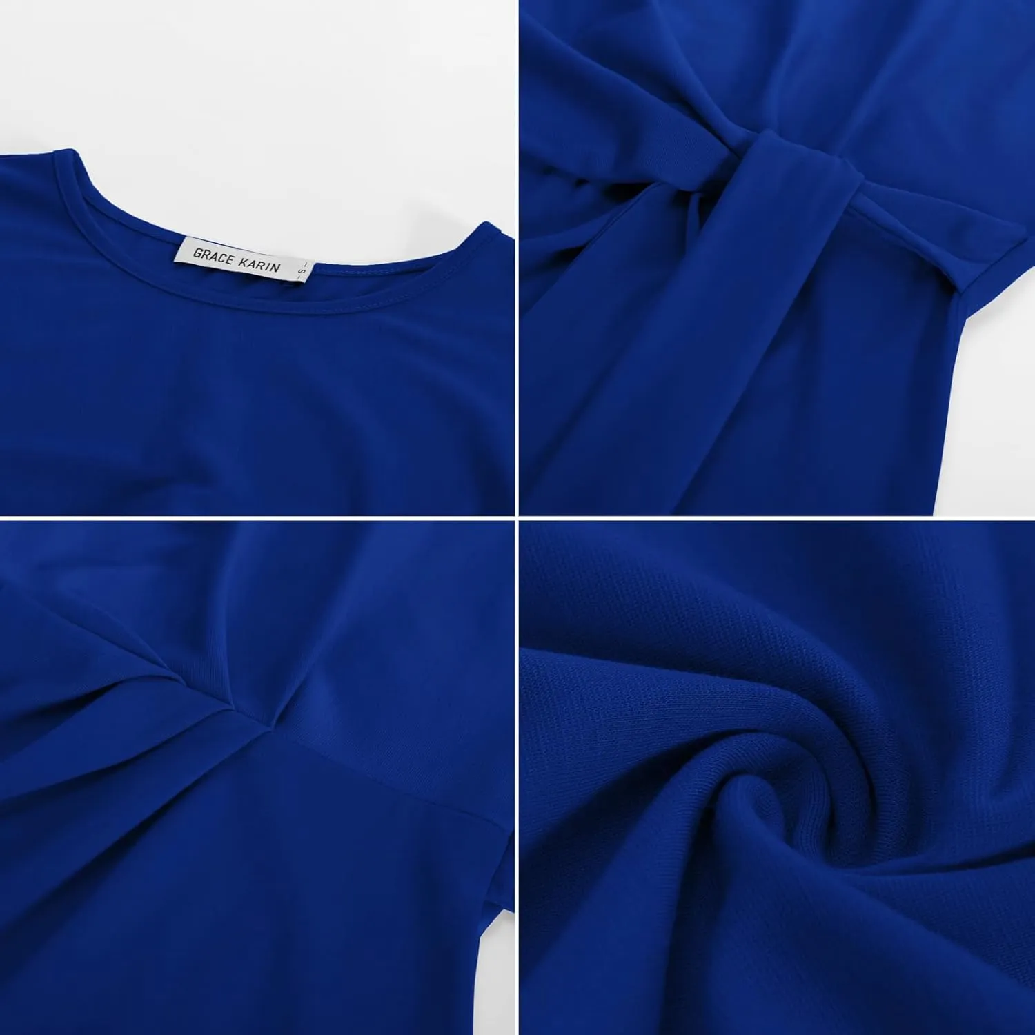 GRACE KARIN Womens Cap Sleeve Tops 2025 Summer Tie Waist Crew Neck Elegant Blouse Dressy Casual Work Business Shirts
