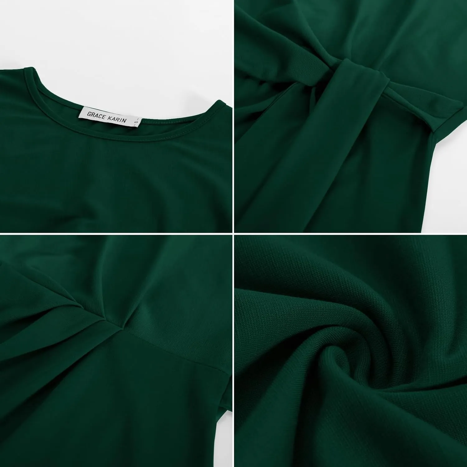 GRACE KARIN Womens Cap Sleeve Tops 2025 Summer Tie Waist Crew Neck Elegant Blouse Dressy Casual Work Business Shirts