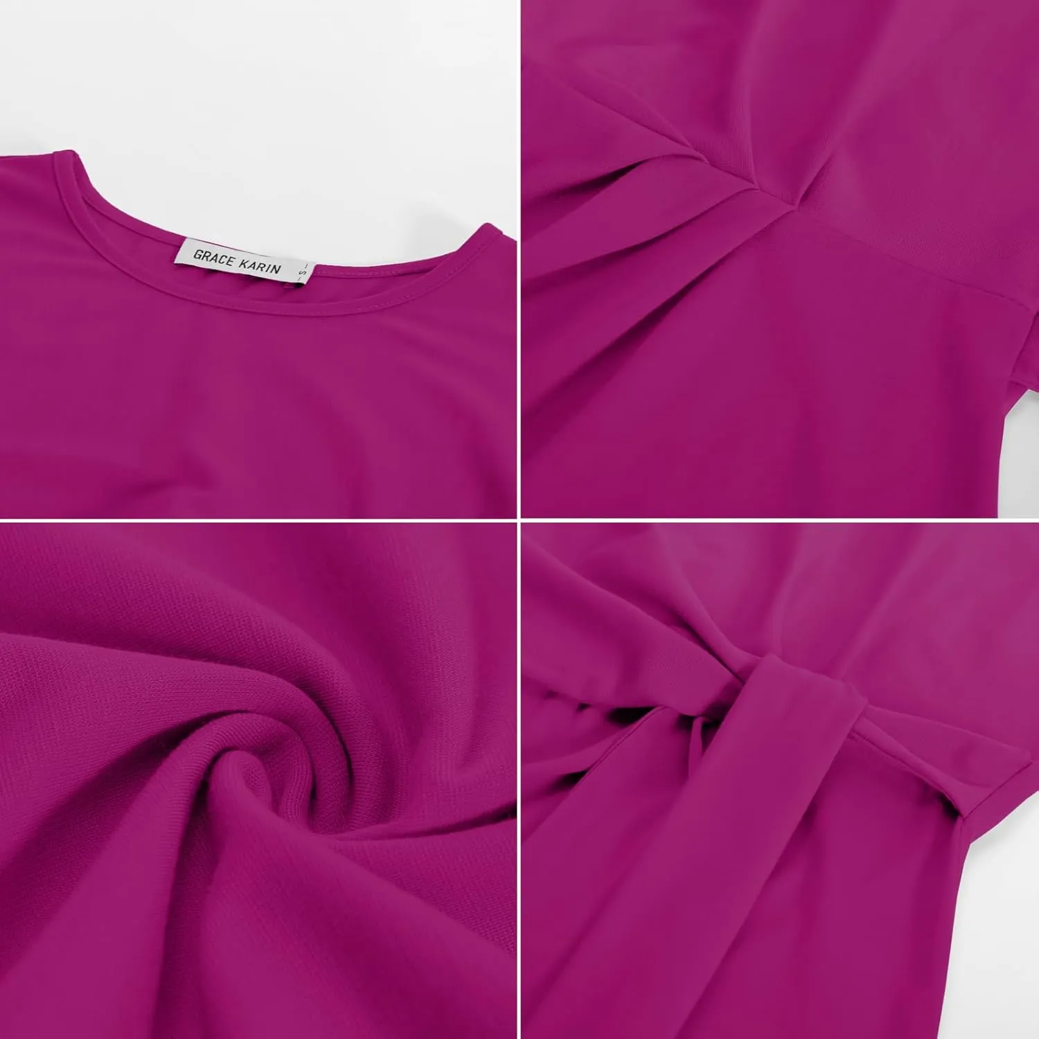 GRACE KARIN Womens Cap Sleeve Tops 2025 Summer Tie Waist Crew Neck Elegant Blouse Dressy Casual Work Business Shirts