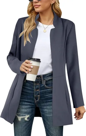 Grlasen Women's Long Pea Coats Winter Wool Jackets Lapel Slim Fit Outerwear Dressy Casual Elegant Warm Overcoats