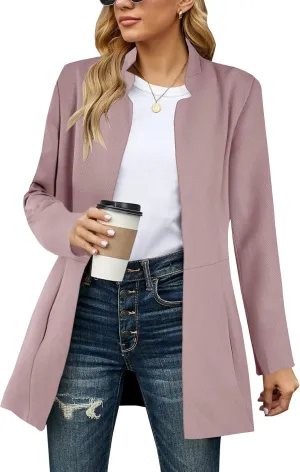 Grlasen Women's Long Pea Coats Winter Wool Jackets Lapel Slim Fit Outerwear Dressy Casual Elegant Warm Overcoats
