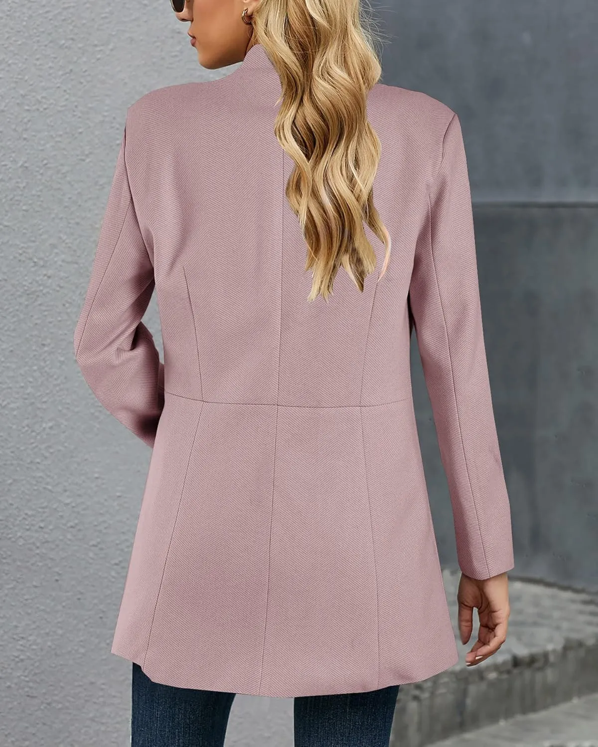 Grlasen Women's Long Pea Coats Winter Wool Jackets Lapel Slim Fit Outerwear Dressy Casual Elegant Warm Overcoats