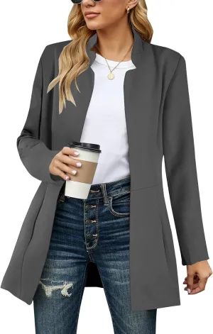 Grlasen Women's Long Pea Coats Winter Wool Jackets Lapel Slim Fit Outerwear Dressy Casual Elegant Warm Overcoats