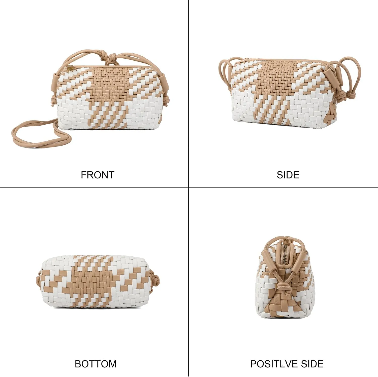 Handwoven Crossbody Bag for Women, Shoulder Purse with Adjustable Strap Lightweight Summer Festival Bag Gift