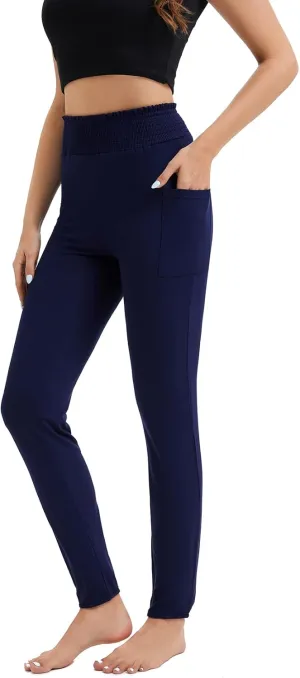 Harem Pants for Women with Pockets, High Waisted Comfy Stretch Loose Sweatpants for Workout, Running, Yoga