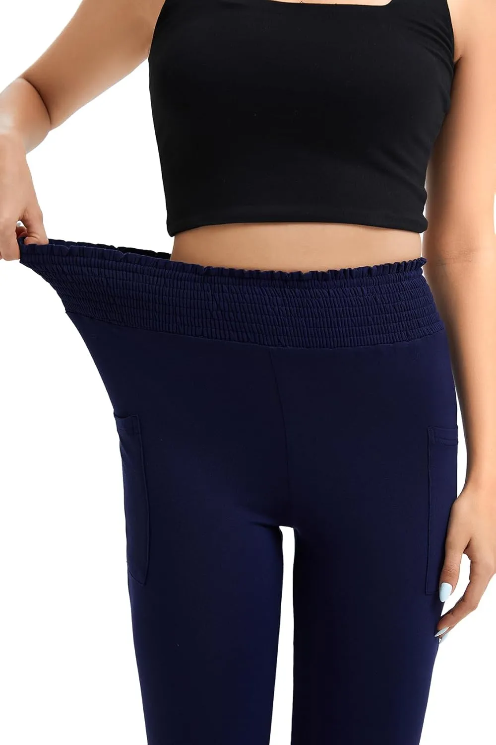 Harem Pants for Women with Pockets, High Waisted Comfy Stretch Loose Sweatpants for Workout, Running, Yoga
