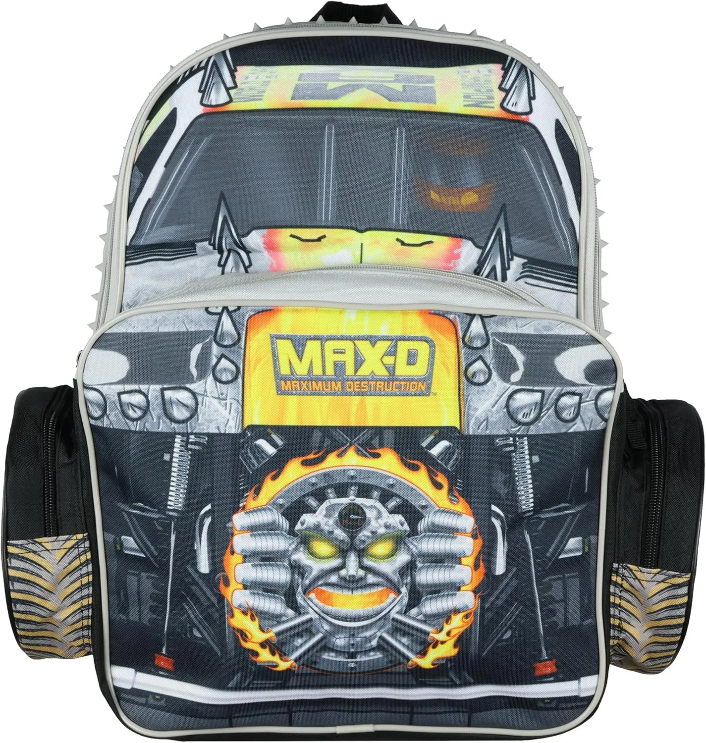 INTIMO Monster Jam Backpack Max-D Maximum Destruction 3D Monster Truck Kids School Book Bag with Laptop Tech Sleeve