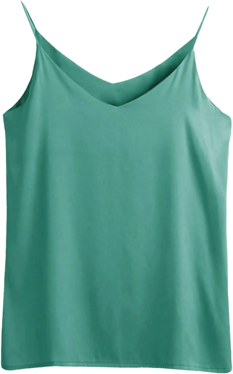 JOAU Women's Silk Satin Tank Tops 2025 V Neck Spaghetti Strap Sleeveless Camisole Summer Casual Loose Basic Dressy Blouse