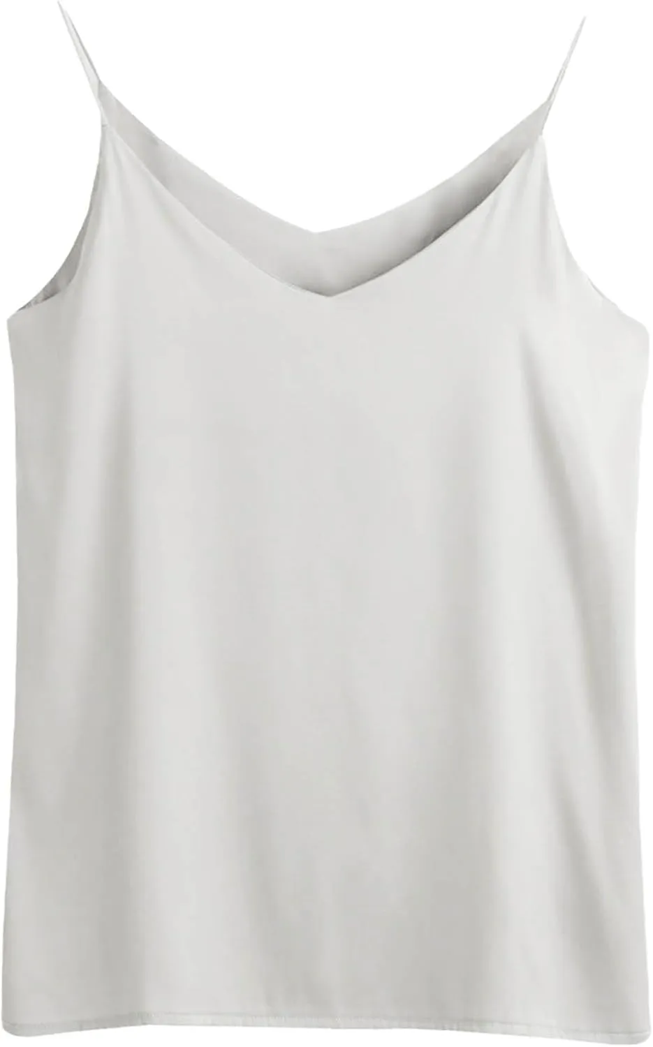 JOAU Women's Silk Satin Tank Tops 2025 V Neck Spaghetti Strap Sleeveless Camisole Summer Casual Loose Basic Dressy Blouse