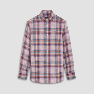 Julian Madras Check Linen Shirt