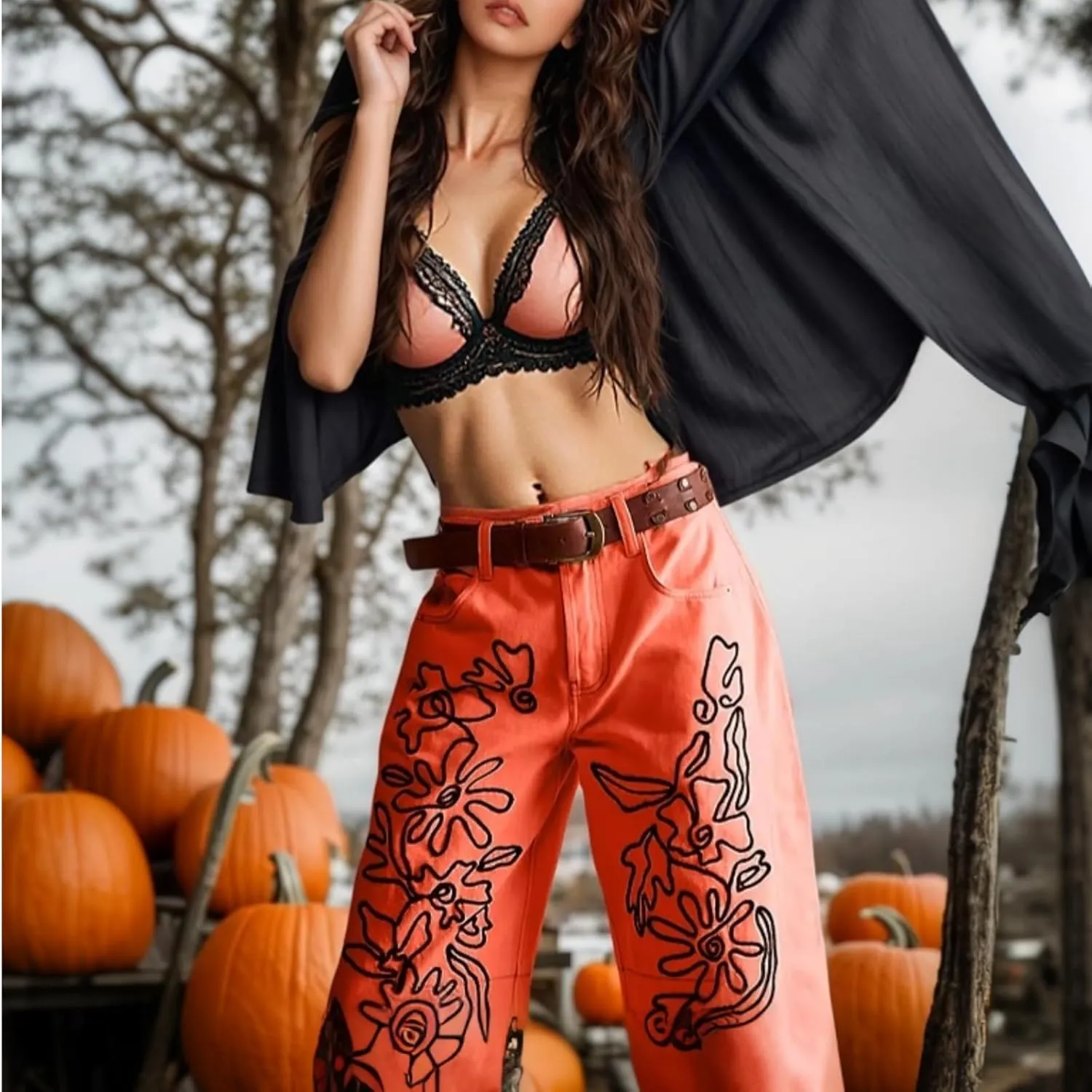 Leopard Pants Women Barrel Baggy Y2k Boyfriend Jeans Cheetah Print Jeans Mid Rise Embroidered Jean