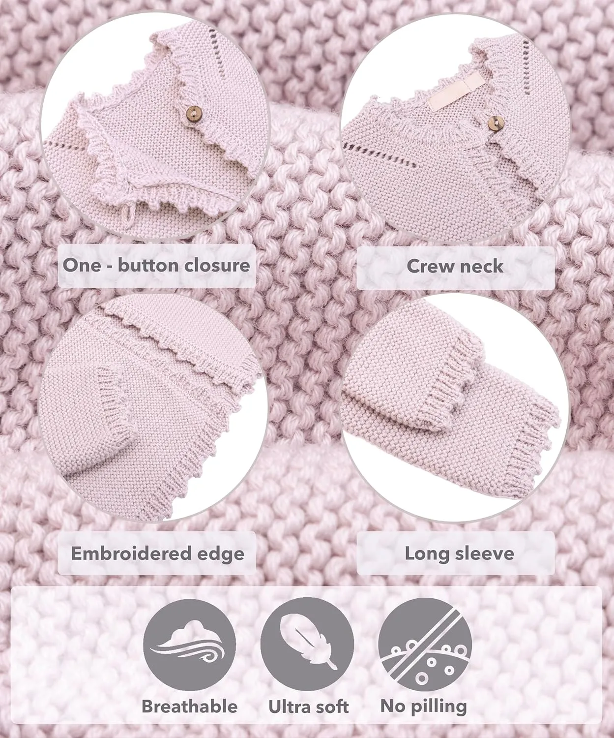 Lilax Baby Girls' Long Sleeve Shrug, Knit Girls Cardigan, Childrens Bolero