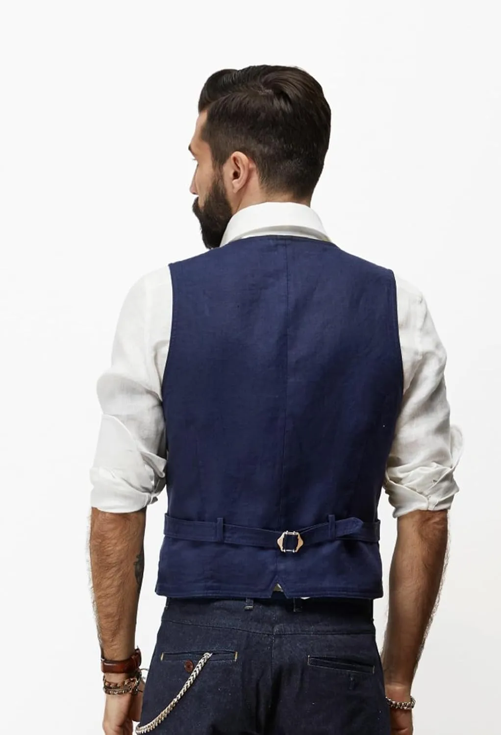Linen Men's Vest Beach Wedding Waistcoat Summer Casual Suit Vests Groomsmen Dress Top