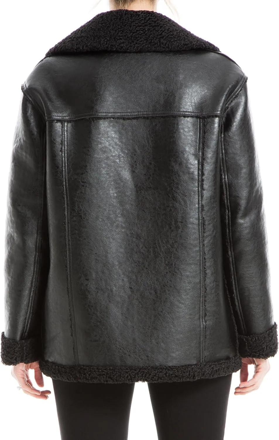 Max Studio Women's Faux Leatherette Zip Front Jacket