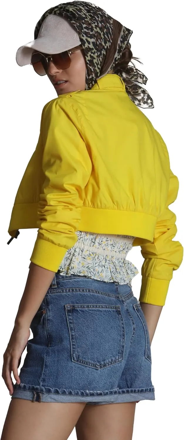 Members Only Mini Cropped Jacket Women Trendy Racer Jacket
