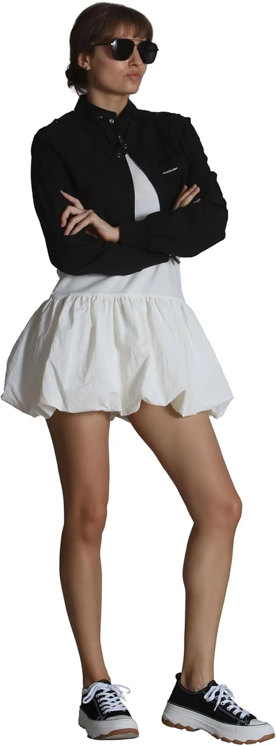 Members Only Mini Cropped Jacket Women Trendy Racer Jacket