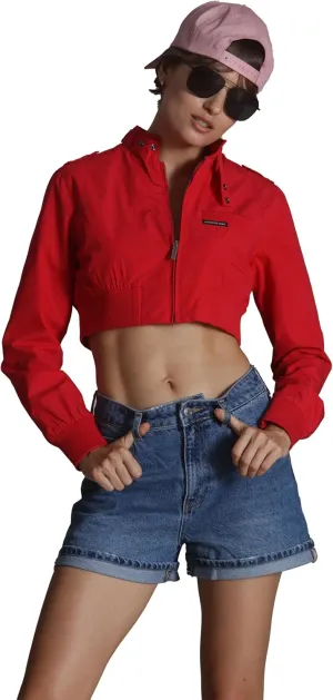 Members Only Mini Cropped Jacket Women Trendy Racer Jacket