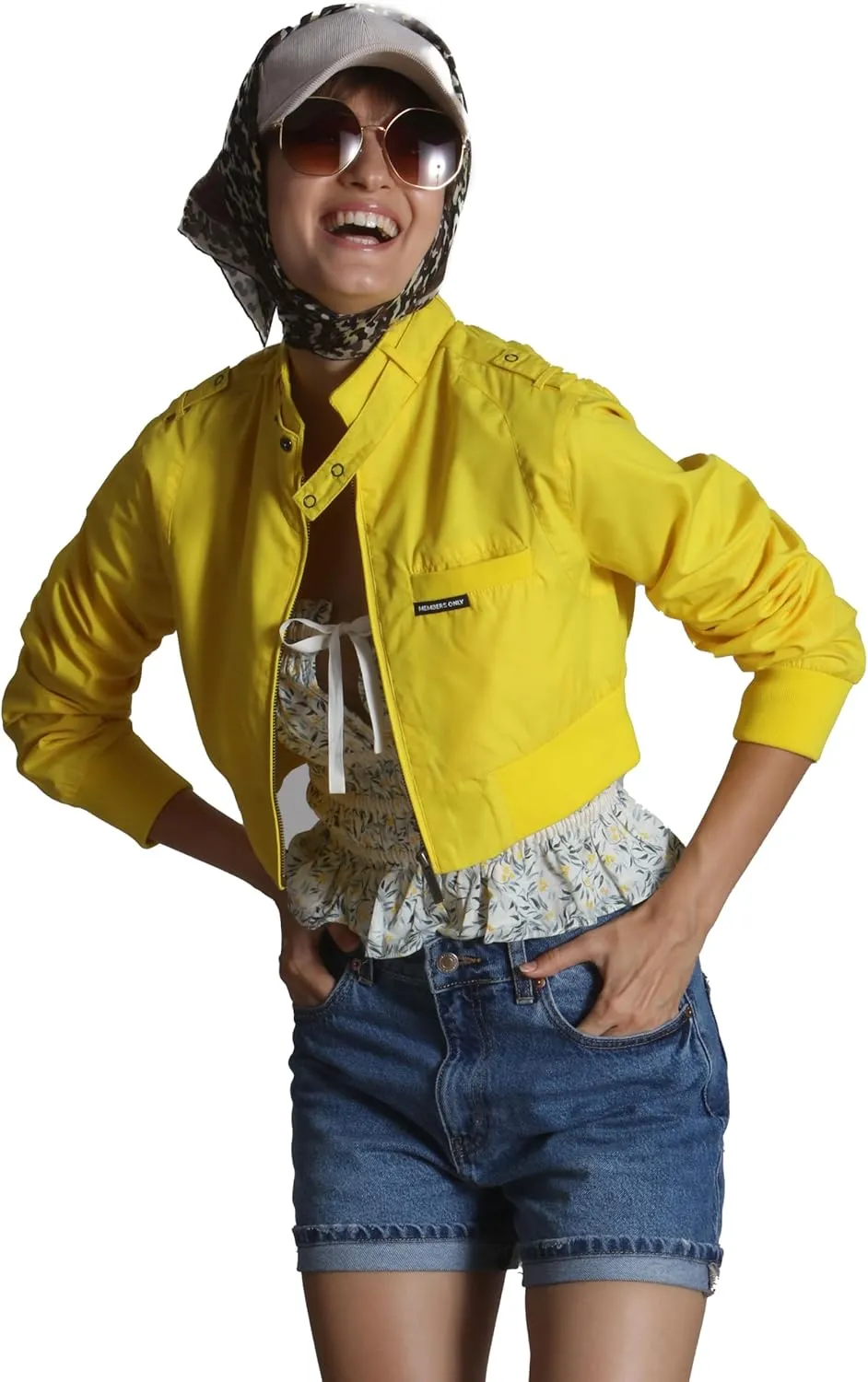 Members Only Mini Cropped Jacket Women Trendy Racer Jacket