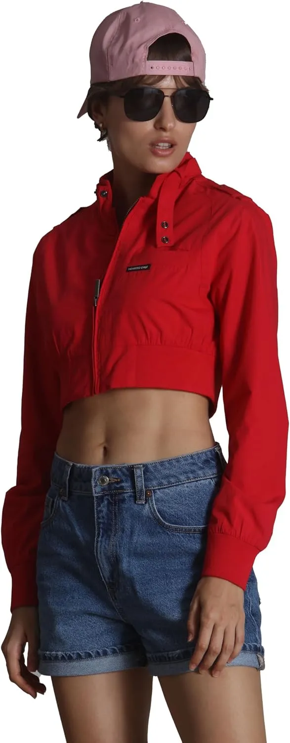 Members Only Mini Cropped Jacket Women Trendy Racer Jacket