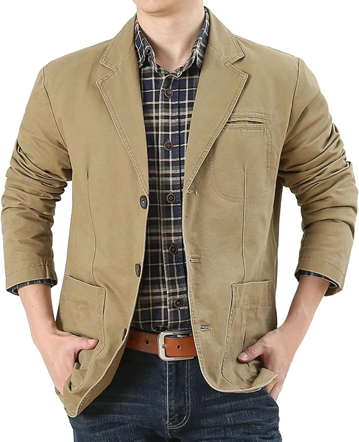 Men's Blazer Casual Sport Coats Slim Fit Three Button Suit Jacket Lightweight Sports Jacket and Coat Business Formal Jacket