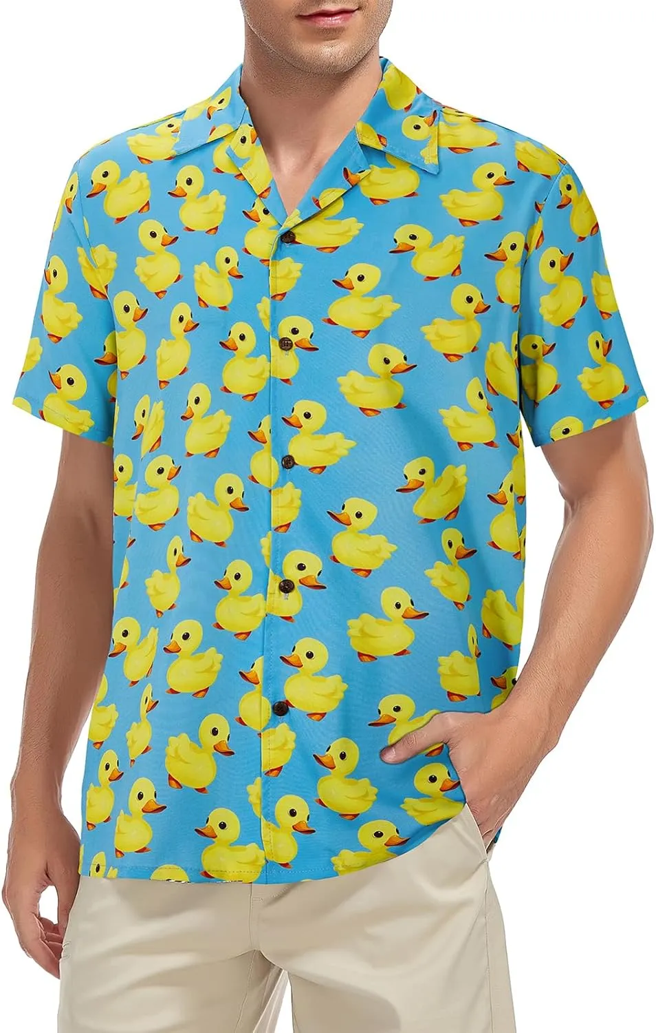 Mens Hawaiian Shirt Floral Print Aloha Shirt Comfortable Novelty Button Down Shirts Casual Short Sleeve Beachwear for Men
