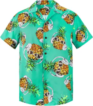 Mens Hawaiian Shirt Floral Print Aloha Shirt Comfortable Novelty Button Down Shirts Casual Short Sleeve Beachwear for Men