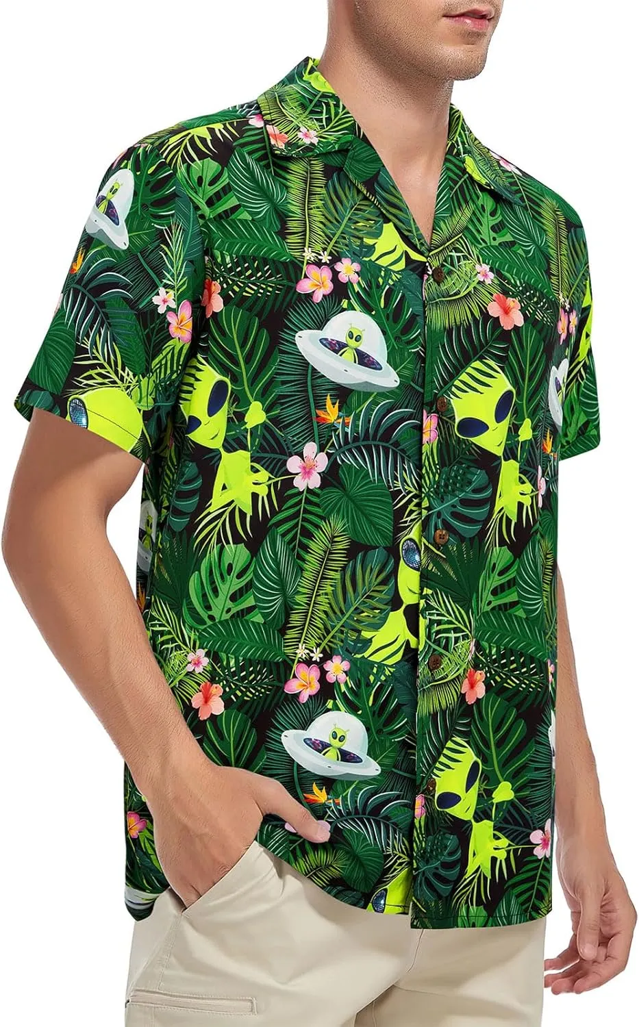Mens Hawaiian Shirt Floral Print Aloha Shirt Comfortable Novelty Button Down Shirts Casual Short Sleeve Beachwear for Men