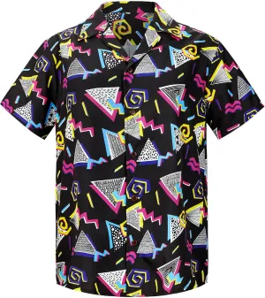 Mens Hawaiian Shirt Floral Print Aloha Shirt Comfortable Novelty Button Down Shirts Casual Short Sleeve Beachwear for Men