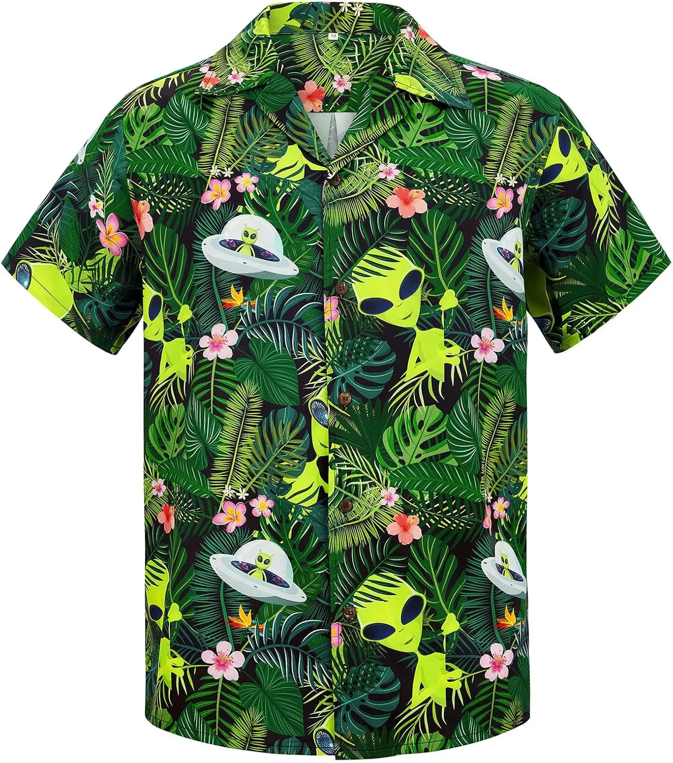 Mens Hawaiian Shirt Floral Print Aloha Shirt Comfortable Novelty Button Down Shirts Casual Short Sleeve Beachwear for Men