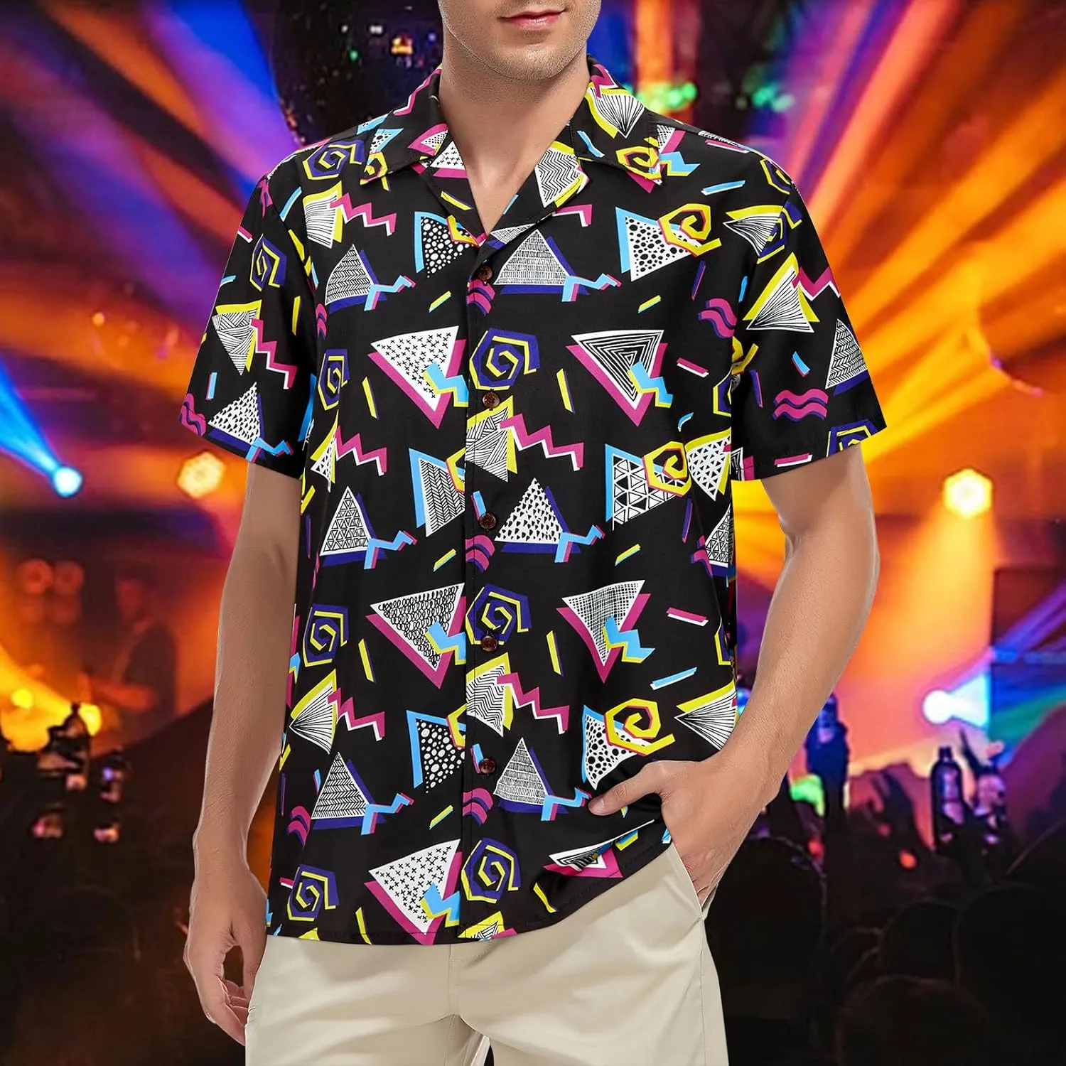 Mens Hawaiian Shirt Floral Print Aloha Shirt Comfortable Novelty Button Down Shirts Casual Short Sleeve Beachwear for Men