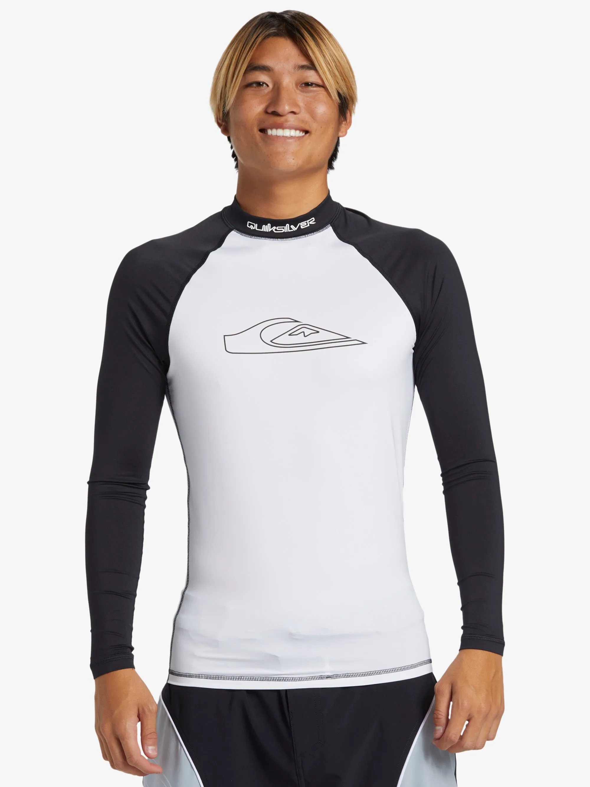 Mens Mercury Long Sleeves UPF 50 Surf Shirt - White