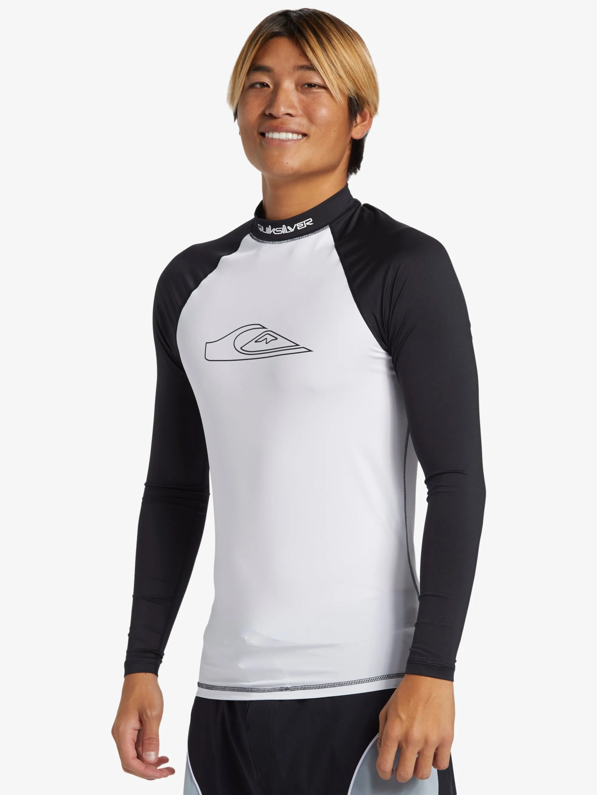 Mens Mercury Long Sleeves UPF 50 Surf Shirt - White