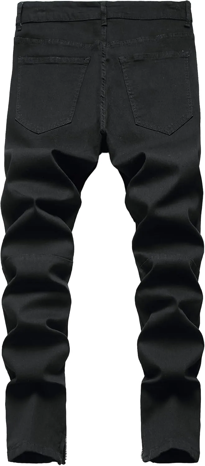 Men's Ripped Jeans Slim Fit Stretch Jeans Distressed Fashion Comfort Pants