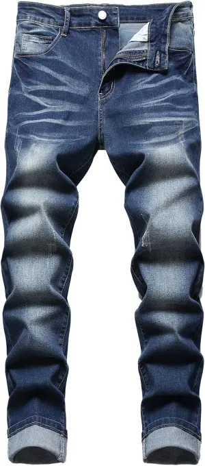 Men's Ripped Jeans Slim Fit Stretch Jeans Distressed Fashion Comfort Pants