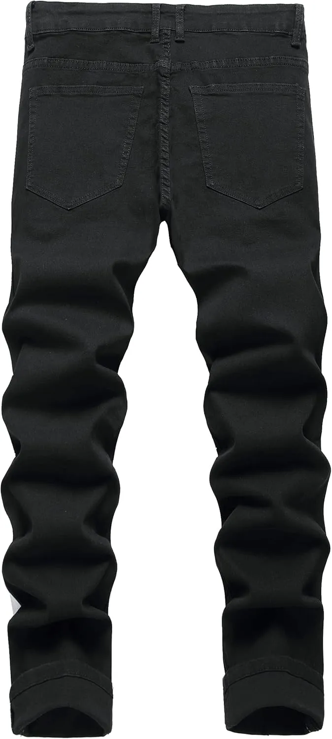 Men's Ripped Jeans Slim Fit Stretch Jeans Distressed Fashion Comfort Pants