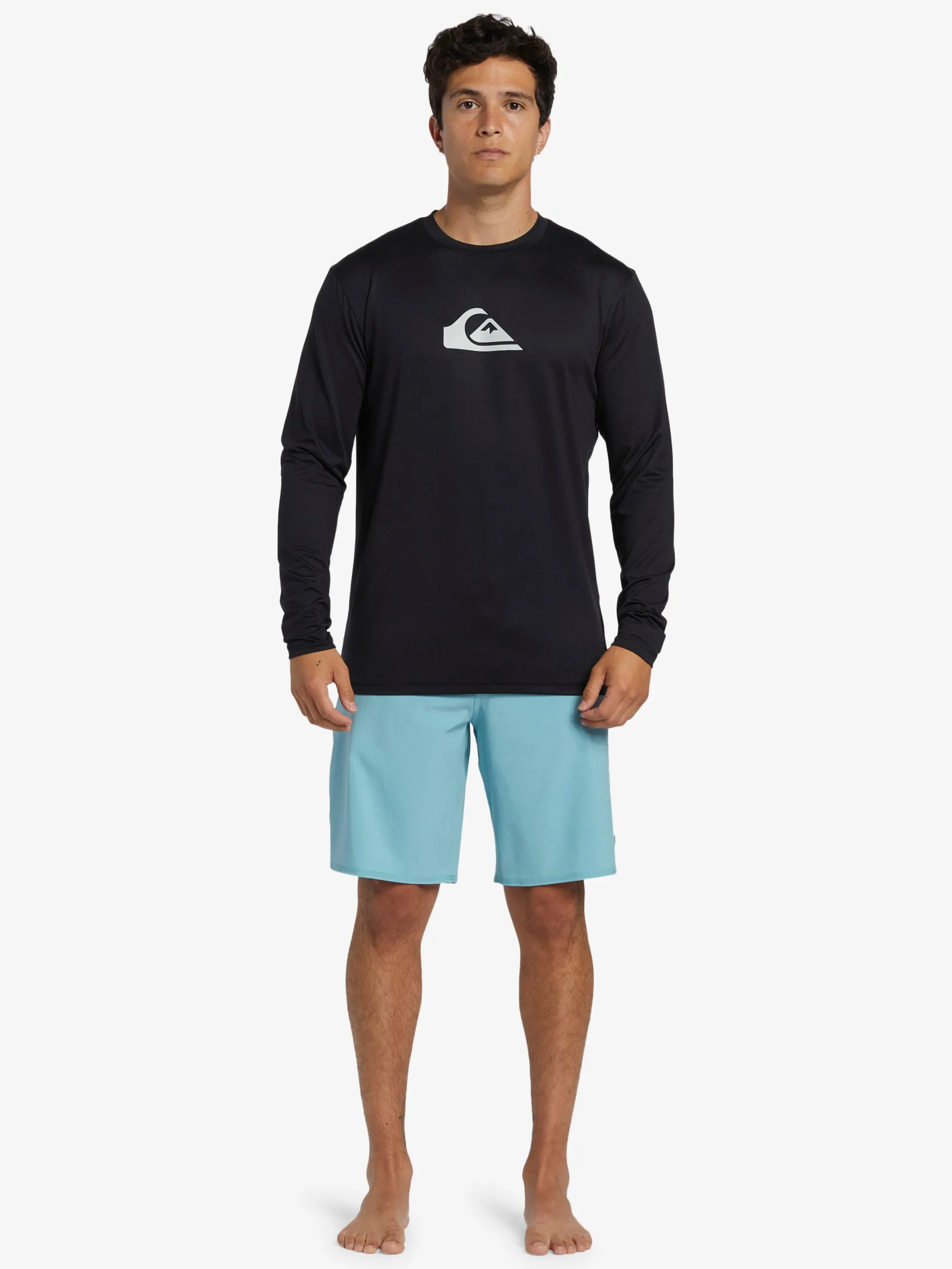 Mens Solid Streak Long Sleeve UPF 50 Surf T-Shirt