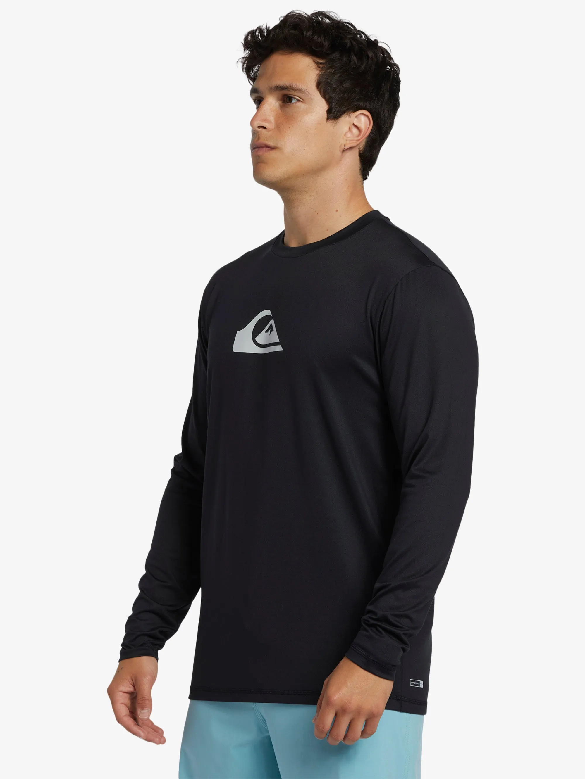 Mens Solid Streak Long Sleeve UPF 50 Surf T-Shirt