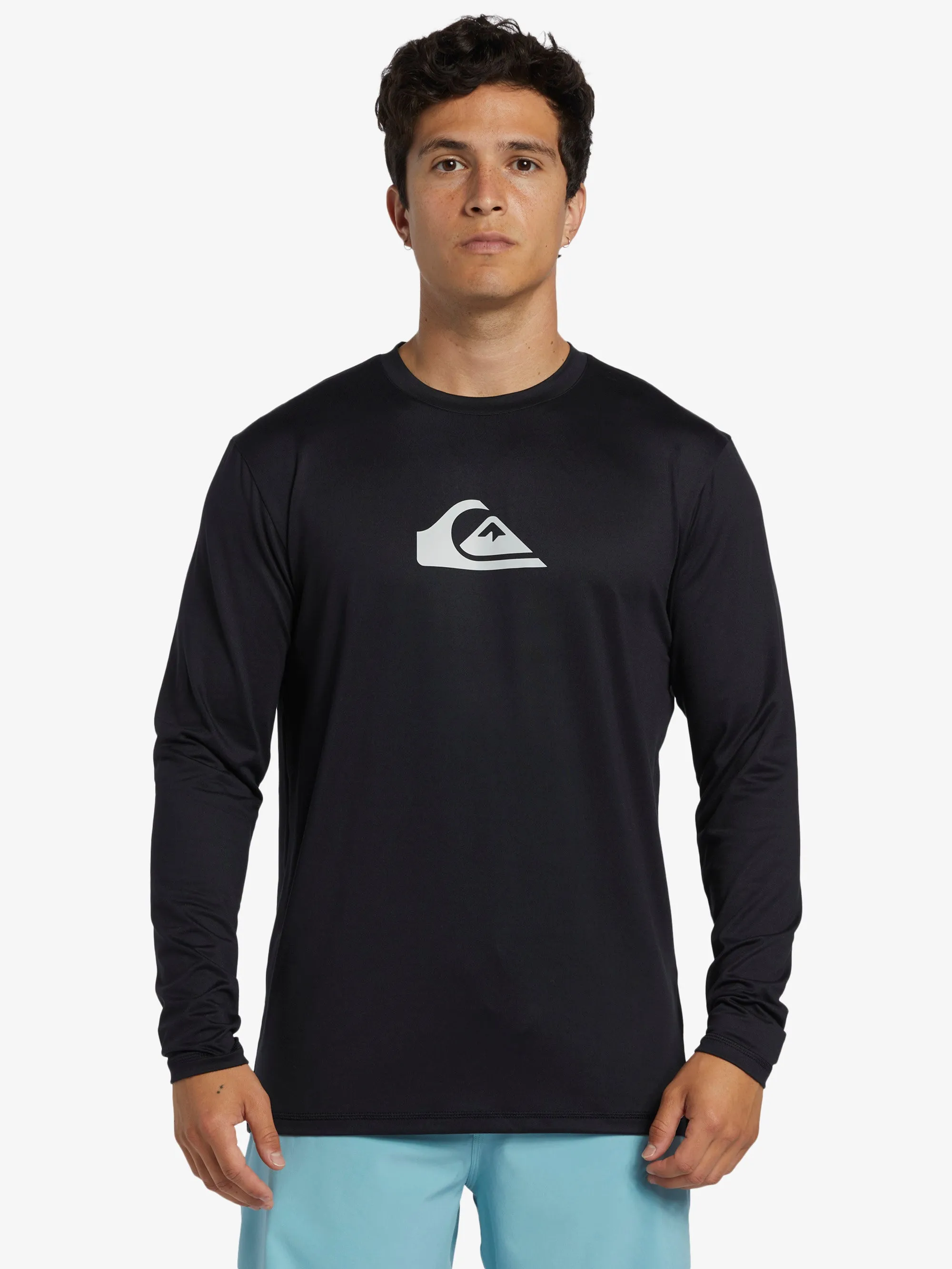Mens Solid Streak Long Sleeve UPF 50 Surf T-Shirt