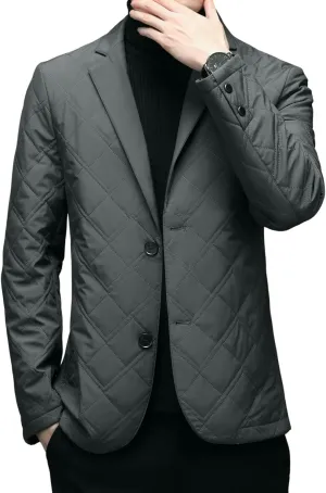 Mens Sport Coats and Blazers Warm Silk Filled Mens Blazer Two Buttons Lightweight Suit Jacket Blazer